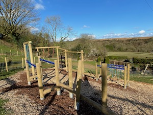 Swings in the play area at Gwaun Vale